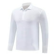 thumbnail image 2 of Blusa y camisa de manga larga con cuello vuelto para hombre, color liso, informal, elástica, deportiva, con botones, blusa de manga larga con cuello vuelto para hombre, tops de poliéster para hombre, 2 of 5