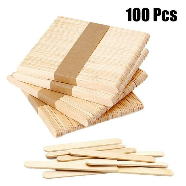 50/100 piezas de paletas de madera hechas a mano DIY, palitos de helado, palitos de helado hechos a mano, paletas de madera de 11,4 cm de largo50 piezasCN Deng Xun unisex