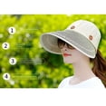 thumbnail image 2 of Fashion Straw Wide Brim Button Cap Collapsible Sun Hat Beach Face Shade Hat Dual-purpose Empty Top Hat Women's Sun Hat BEIGE, 2 of 8