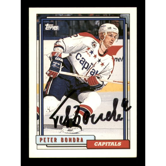 Peter Bondra Autographed 1992-93 Topps Card #294 Washington Capitals SKU #248080