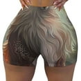 thumbnail image 2 of Rateoe Mystic Fox With Halo Printed Power Workout Shorts for Women Tummy Control Squat Proof Ribbed Thick Seamless Scrunch Active Short-Large, 2 of 8