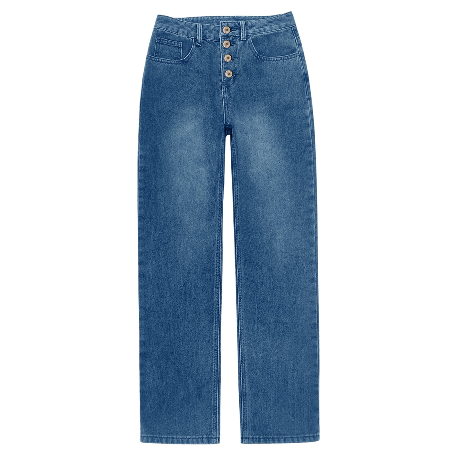 Haivin Women's Cotton Wide Leg Jeans, High Waist Straight Leg Versatile Design for Casual Daily and Office Wear
