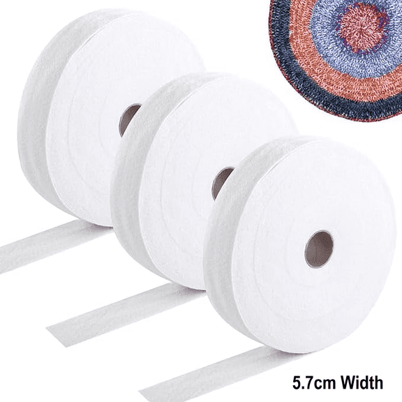 Wekvgz 3 Rolls Jelly Roll Batting Strip Polyester Quilt Batting Roll Cotton Batting Jelly Roll Rug Batting White Jelly Roll Batting Strip for Jelly Roll Rugs Throw Rugs Braided Rug 5.7cm