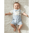 thumbnail image 3 of Miaouyo Infant Baby Boys Summer Clothing Set 0 3 6 9 12 18 Months Short Sleeve Bow Tie Romper with Plaid Suspender Shorts Summer Outfit, 3 of 9