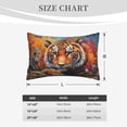 thumbnail image 4 of Sikiie Colorful Plant Tiger Print Plush Pillow Cover, Wrinkle-proof and Stain-resistant Pillow Protector without Pillow Core, Home Decoration-16"x24", 4 of 6