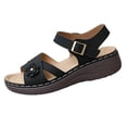 thumbnail image 2 of Willtoo Orthopedic Wide Sandals for Women Comfortable Flat Wedge Sandals Strappy Arch Support for Summer Beach, 2 of 5