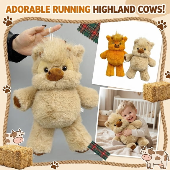 Clearance! Plush Highland Cow Toy – Adorable Stuffed Animal for Kids, Soft Bull with Fluffy Fur, Cute Plushies for Play & Decor, Great Farm Figure Gift