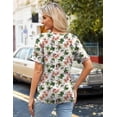 thumbnail image 6 of Zeagoo Womens Summer Top Casual V Neck Short Sleeve Floral Tee Shirts Ladies Tunic Tops for Legging, 6 of 6