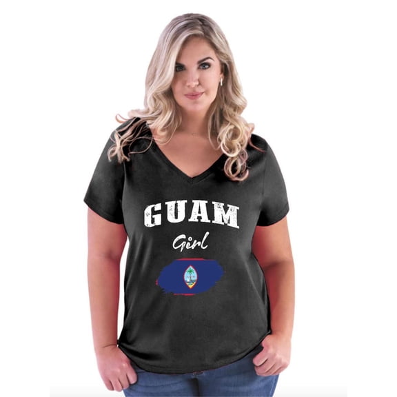 NIB - Women's Plus Size V-neck T-Shirt - Guam Girl
