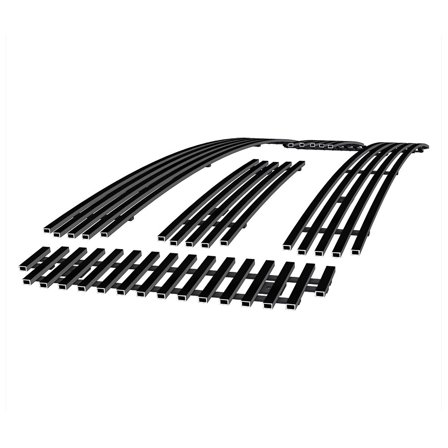 APS Premium Stainless Steel Black 8x6 Horizontal Billet Grille Compatible with Ford Excursion & F-250 & F-350 & F-450 & F-550 2005-2007 Honeycomb Style Between Bars Main Upper N19-J99756F