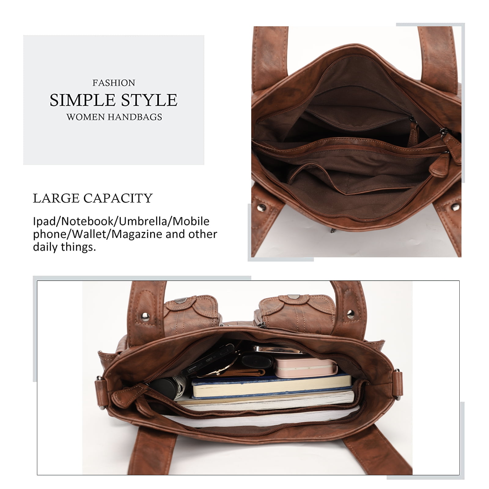 Women Leather Handbag Shoulder Bag Tote Satchel Hobo Bag Briefcase Work Bag for Ladies