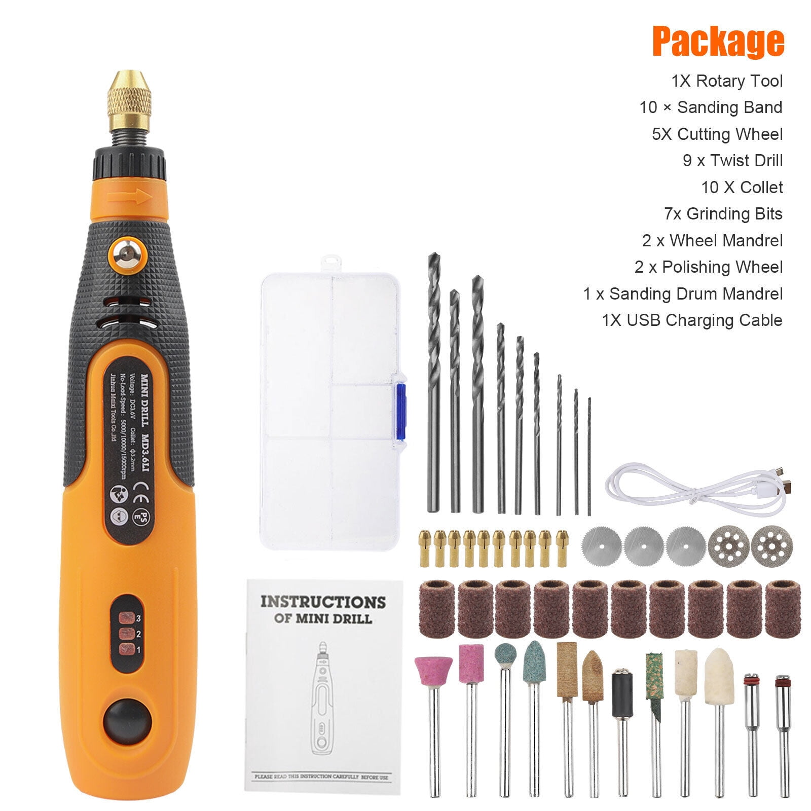 Audessy Mini Cordless Rotary Tool Kit,Multi-Purpose 3.6V Power Rotary Tool for Sanding, Polishing, Drilling, Etching, Engraving, DIY Crafts