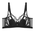 thumbnail image 1 of Sujetador de látex ultrafino con copa de cristal, transpirable, suave, con aros, de encaje, sexy, ropa interior, sujetador acolchado, color negro, 1 of 5