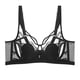 thumbnail image 1 of Sujetador de látex ultrafino con copa de cristal, transpirable, suave, con aros, de encaje, sexy, ropa interior, sujetador acolchado, color negro, 1 of 5