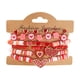 thumbnail image 2 of Juego de 5 pulseras de corazón para San Valentín para mujer, de arcilla polimérica, con cuentas de corazón rojo, pulsera de cerámica, 2 of 6