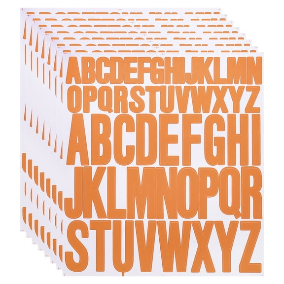 8 Sheet Vinyl Letter Sticker, 1 Inch, 2 Inch 416Pcs Stick Letters, Orange