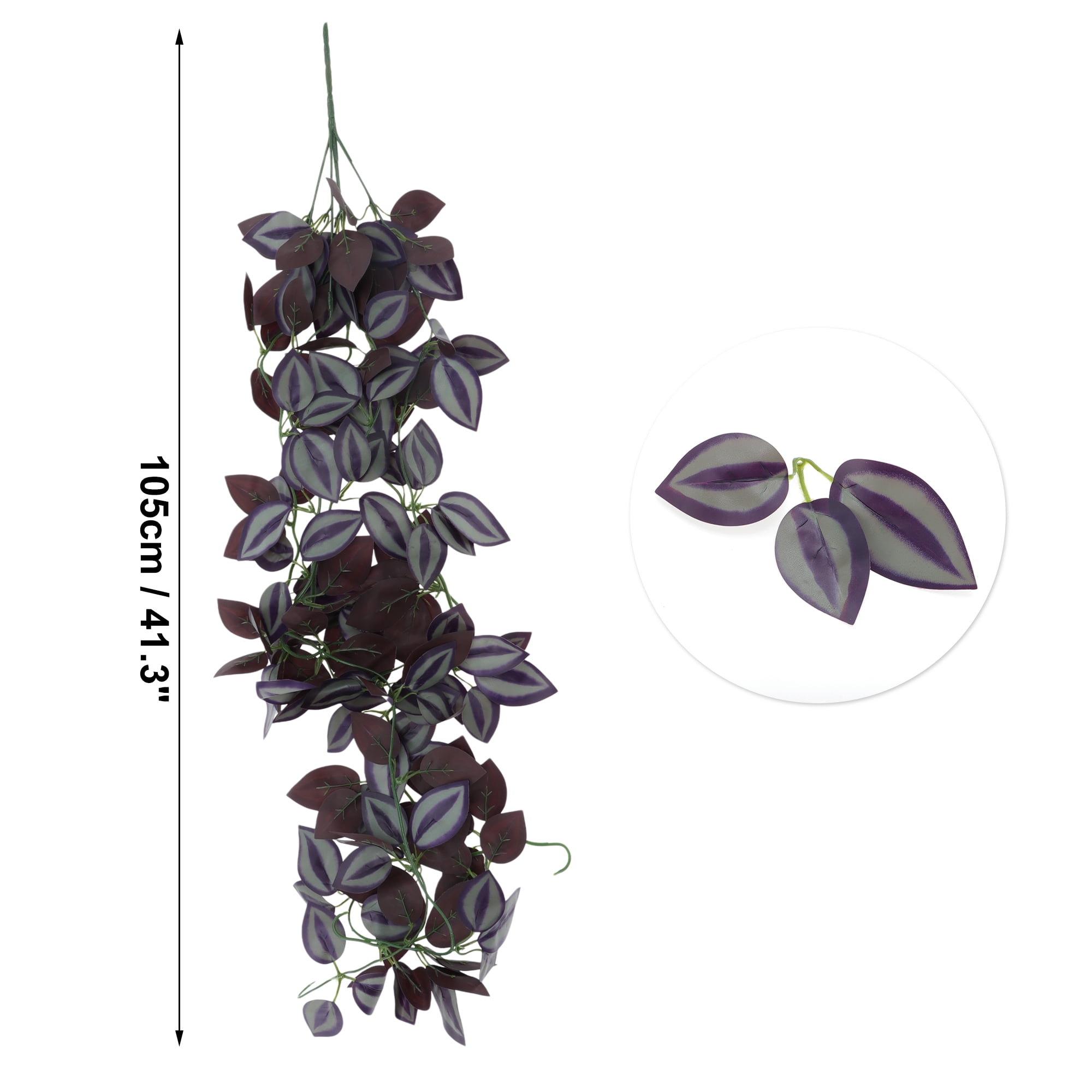 Unique Bargains 2pcs Fake Vines 41.34" Plastic Greenery Artificial Hanging Plants