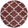thumbnail image 4 of SAFAVIEH Montreal Lennart Geometric Quatrefoils Shag Area Rug, Rose/Ivory, 6'7" Round, 4 of 9