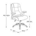 thumbnail image 3 of Executive Bonded Leather Chair in Taupe Gray with Cocoa Coated Flip Arms, 3 of 10