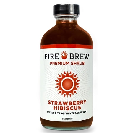 Fire Brew Premium Shrub – Strawberry Hibiscus Shrub | 16 Concentrated Servings of the Healthiest Organic Ingredients to Refresh, Hydrate, and Provide Antioxidants for Overall Wellness – 8oz