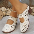 thumbnail image 4 of Modisza Sandals for Women 2026 Summer Ankle Strap Low Wedge Heel Slides Hollow Out Closed Toe Platform Slip on Walking Shoes White 7, 4 of 7