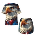 thumbnail image 5 of Picia Surreal Bald Eagle Gentleman Pajamas Sets for Women Soft Short-Sleeved Pjs with Lounge Shorts Two Piece Sleepwear-4X-Large, 5 of 9
