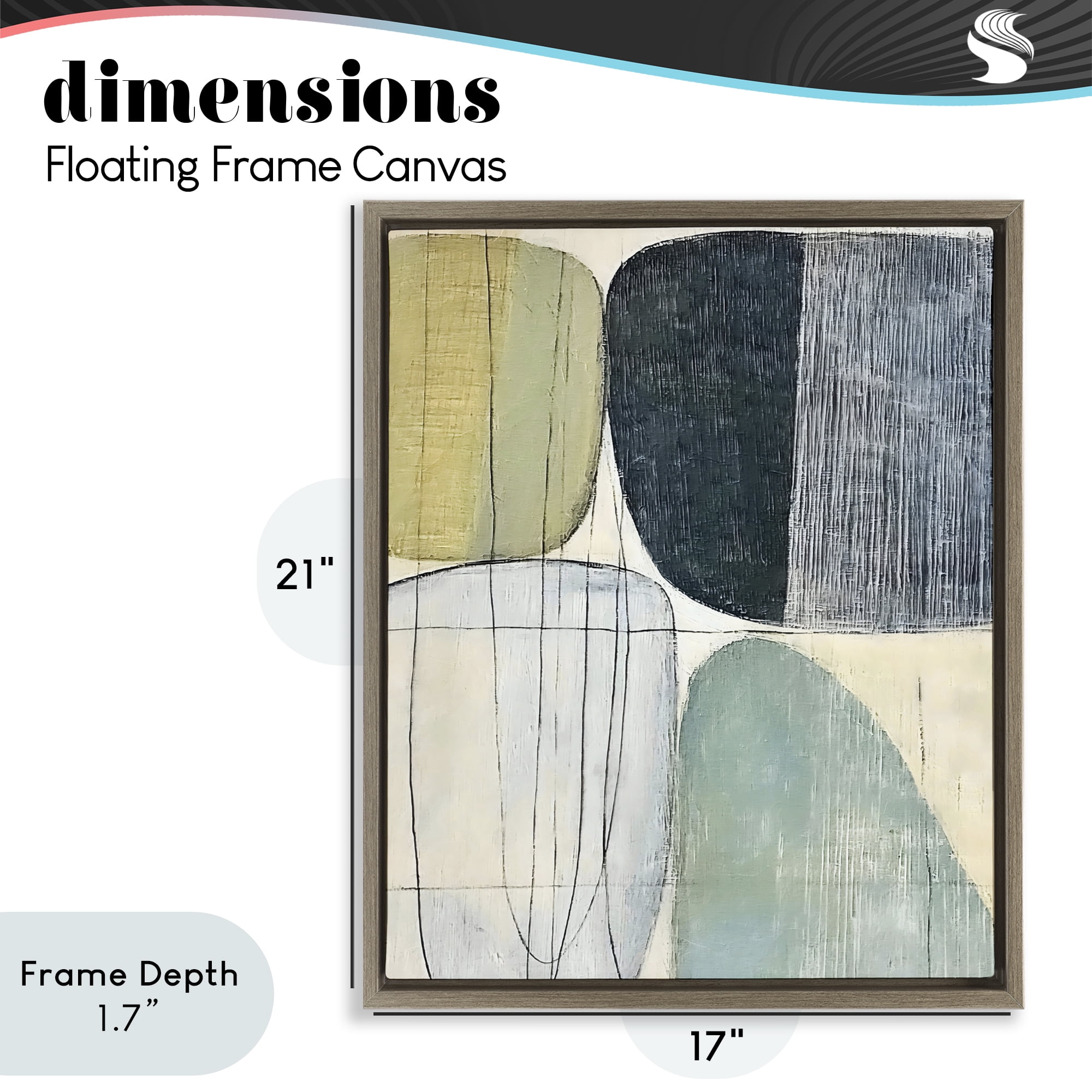 Stupell Industries Modern Organic Composition Brown Framed Floater Canvas Wall Art, design by Riley B