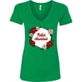 thumbnail image 3 of Inktastic Feliz Navidad Poinsettia Women's V-Neck T-Shirt, 3 of 5