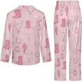 thumbnail image 6 of Top-kevin Cowboy Boots Cacti Women's Long-Sleeve Shirt And Full-Length Bottom Pajama Set, 6 of 12