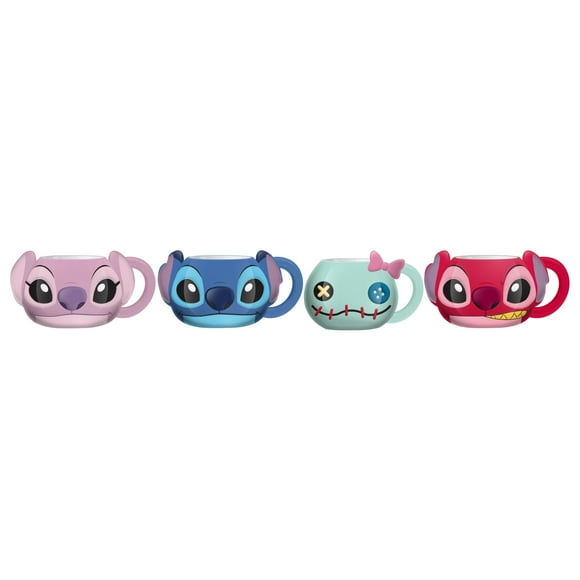 Juego de minitazas Silver Buffalo Lilo and Stitch de cerámica, 4 piezas