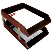 Mocha Leather Double Legal Trays