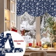 thumbnail image 5 of Winter Snowflakes Tie Up Valances Curtain, Christmas Abstract Art Star Navy Adjustable Rod Pocket Short Window Treatment Tie Up Curtains Valances for Kitchen Living Room Bathroom 54x18 Inches, 5 of 9