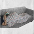 thumbnail image 6 of Tropical Soft Flannel Fleece Throw Blanket, Hand-drawn Pineapple Sketches on Dotted and Striped Backdrop, Cozy Plush for Indoor and Outdoor Use, 50" x 60", Pink Coconut, by Ambesonne, 6 of 6