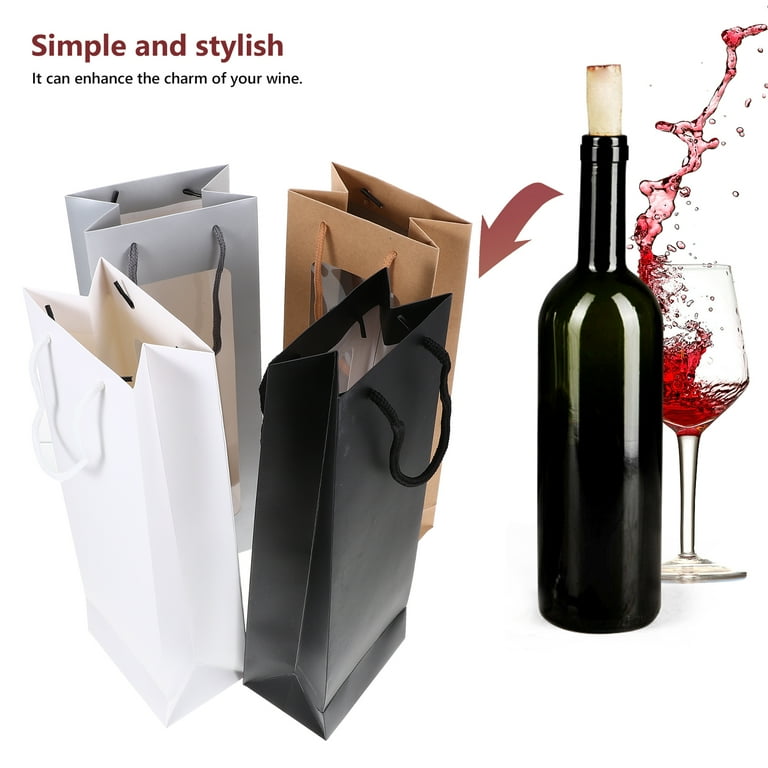 Pcs Clear Gift Bags Wine for Gifts Wrapping Bottle with Handles