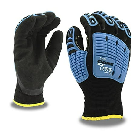 

Cordova 7737M OGRE-Ice Two-Ply Thermal Shell Gloves Black Polyester Outer Brushed Acrylic Inner TPR Protectors Black Sandy Nitrile Palm Coating Medium