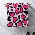 thumbnail image 4 of Hand Towels Set of 2 Leopard Print Pink Heart Towels for Bathroom Soft Absorbent Decorative Hand Bath Towels Dish Towels for Kitchen Sports Gym Yoga Home Decor 14 x 28 in, 4 of 6