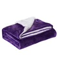 thumbnail image 4 of JML Sherpa Fleece Throw Blanket Reversible Plush Bed Blanket Purple Twin, 4 of 5