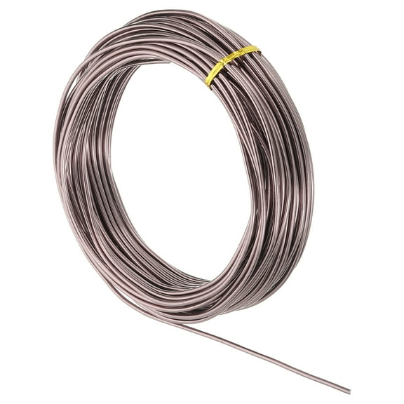 Uxcell 9 Gauge 3mm Aluminum Wire, 80 Feet Bendable Metal Craft Armature Wire, Brown