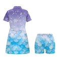 thumbnail image 2 of Psesaysky Blue Mermaid Fishscales Tennis Dress with Built in Shorts for Women Zipper Short Sleeve Midi Dresses Quick Dry Stand Collar Workout Sports Athletic Golf Dress for Girls Y2K, 2 of 7