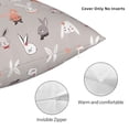 thumbnail image 3 of Fuzoiu Various Rabbits Print Square Pillow Cover,Hidden Zipper Design,Luxury Square Pillow Case, Throw Pillow,Couch Cushion-24"x24", 3 of 7