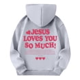thumbnail image 6 of Grblisyd Girl's Boys Letter Graphic Hoodies Long Sleeve JESUS LOVES YOU SO MUCH Sweatshirts Pullover Tops Cute Hoodies Trendy, 6 of 6