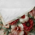 thumbnail image 4 of Ambesonne Flowers Fleece Throw Blanket Tender Floral Marble Print 50"x60" Pale Ruby and Laurel Green, 4 of 5
