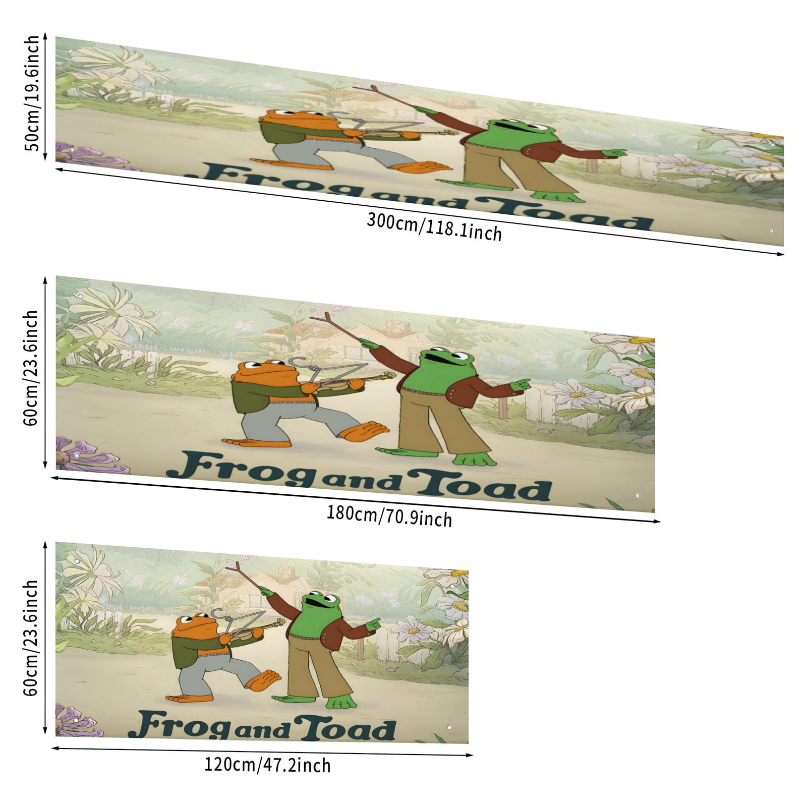 Frog and Toad-Theme Backdrops Banner Birthday Party Decor Supplies Personalized Party Backdrop Decoration,5x3ft（150x90cm）
