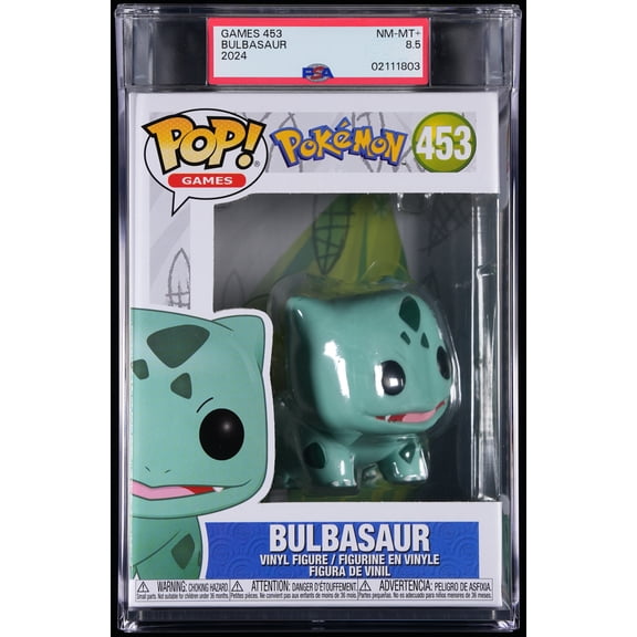 Bundle with PSA 8.5 NM-MT  Graded Bulbasaur #453 Pokemon Collectible Vinyl Figure - Fully Encapsulated with Compatible Funko Pop! PSA Hard Protector Case