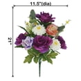 thumbnail image 3 of Mainstays 21''H Artificial  Large Rose Mixed Bouquet, Purple Color, 3 of 8