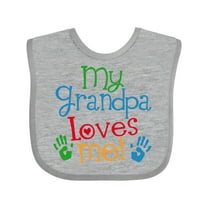 Inktastic Grandpa Loves Me Boys or Girls Baby Bib