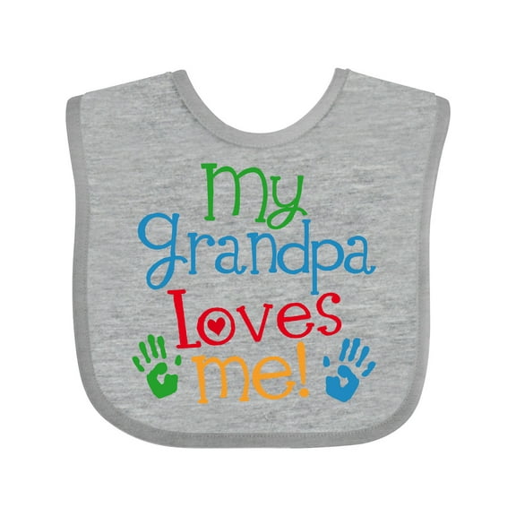 Inktastic Grandpa Loves Me Boys or Girls Baby Bib