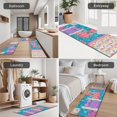 thumbnail image 5 of Multicolor Ethnic Flower Patchwork Pattern Kitchen Rugs Sets Of 3,Kitchen Runner Rugs Non Skid Washable,Decorative Kitchen Floor Mats for Kitchen,Sink,Laundry,17"x30"+ 17"x47" + 17"x59", 5 of 6