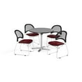 thumbnail image 5 of OFM Multi‑Use Break Room Package, Round Flip-Top Table with Four Moon Stack Chairs, 42 Inch, Gray Nebula Finish with Black Seats, 5 of 5