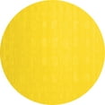 thumbnail image 1 of Ahgly Company Machine Washable Indoor Round Solid Yellow Modern Area Rugs, 8' Round, 1 of 4